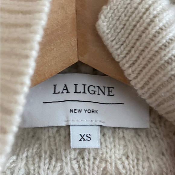 La Ligne  Mini Honeycomb Cashmere Mock neck Sweater Small - Picture 7 of 9